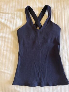 ALO Yoga Black Cross-Back Ribbed Tank